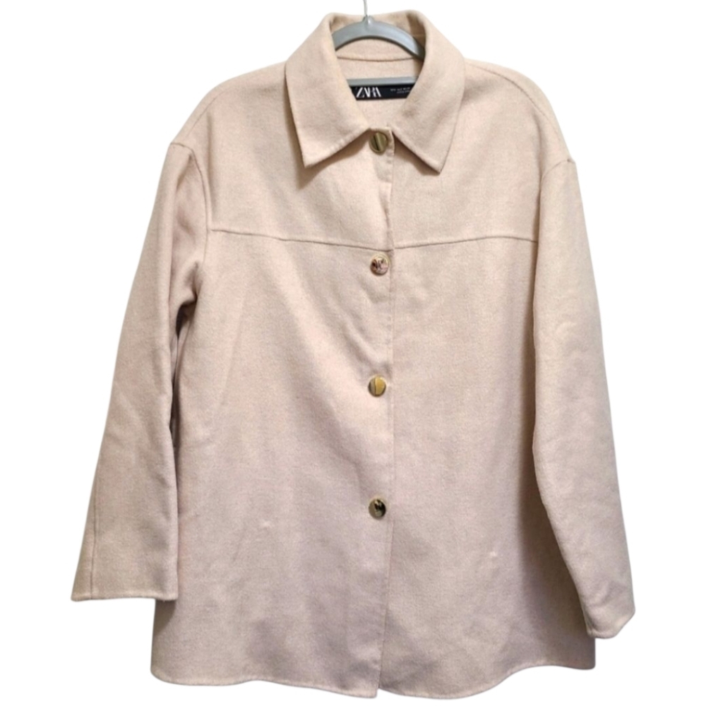 Zara Wool Blend Overshirt Shacket Womens size Small